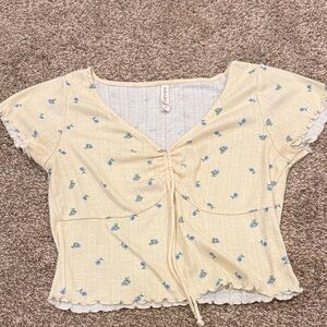 For Love And Lemons Floral Short Sleeve Top